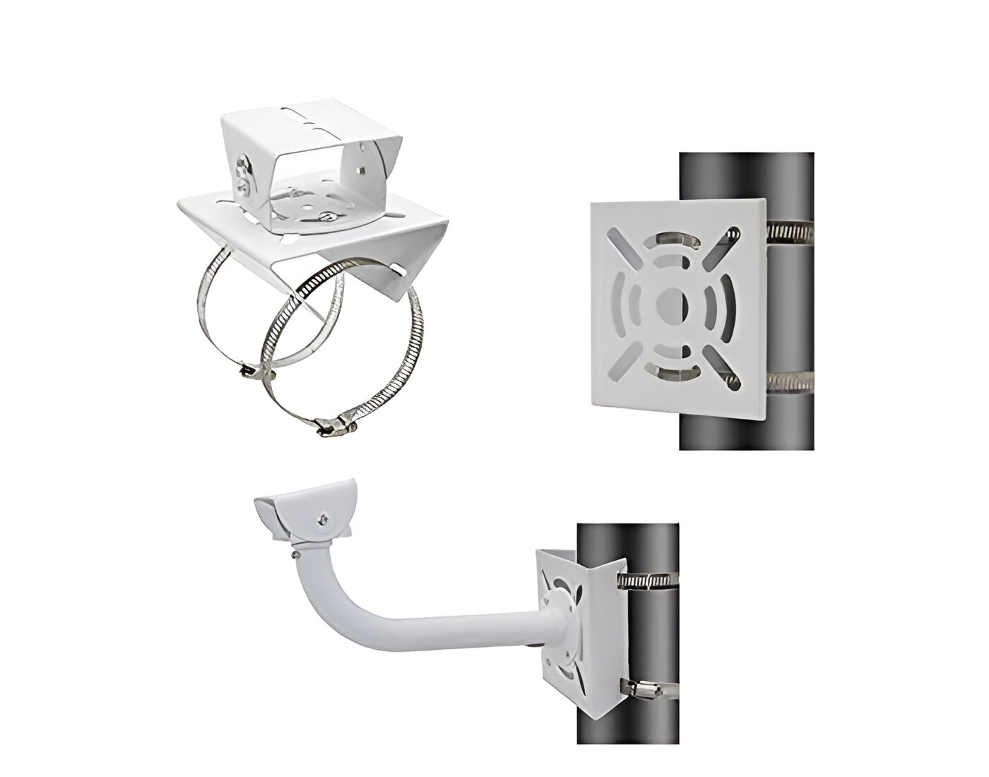 Pole Mount Bracket 2 Loops For CCTV Camera Universal view 2